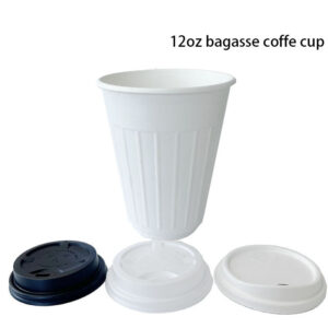 12oz Compostable bagasse paper cups for hot drinks